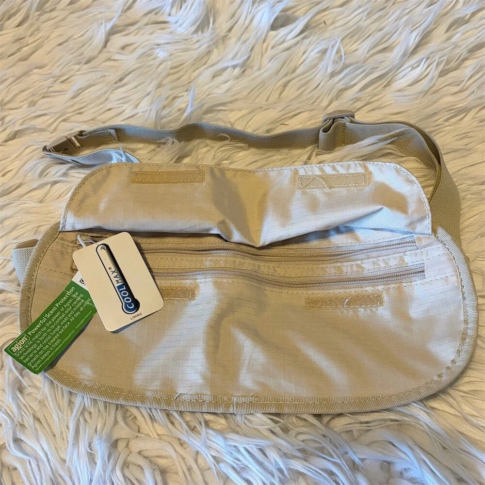 Smooth Trip RFID Blocking Waist Money Belt Hidden Travel Pouch Beige